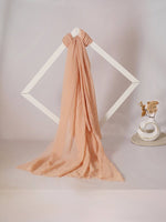 CrossKulture - SoftApricot Light Coral Crinkled Cotton Scarf lifestyle view