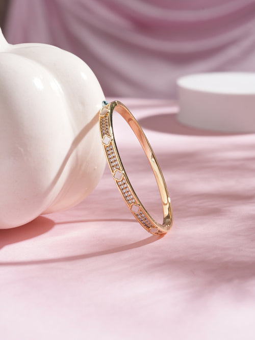 CrystalWhisper Bangle Bracelet Gold