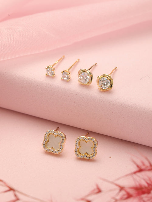 ChicCraft Ear Stud Combo Gold