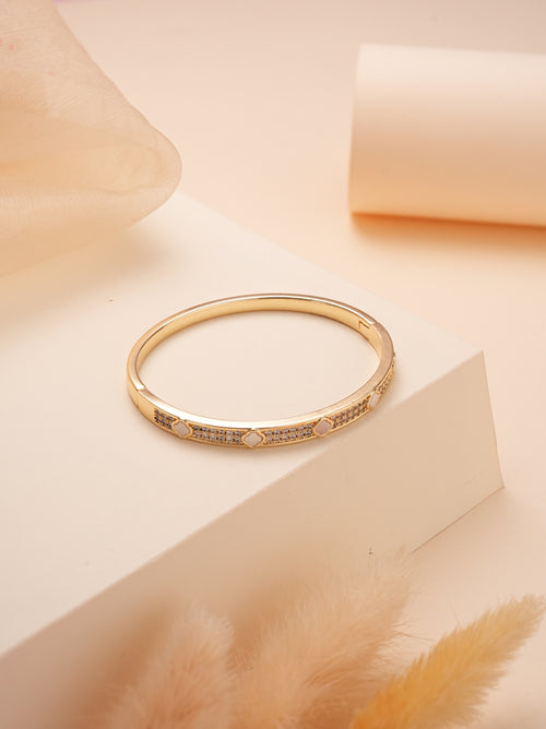 CrystalWhisper Bangle Bracelet Gold
