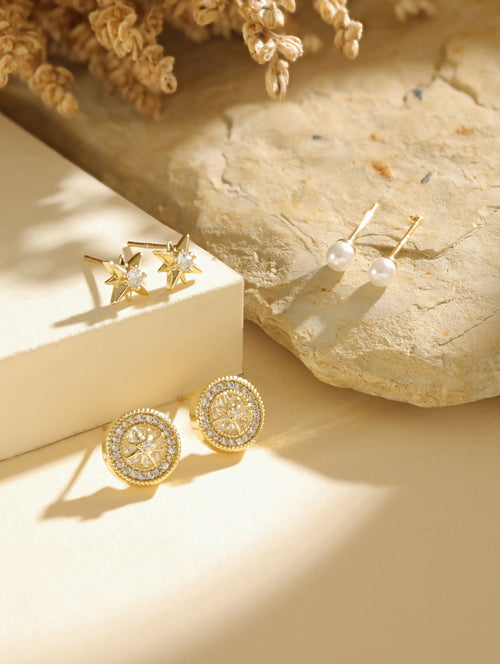 MuseVault Ear Stud Combo Gold