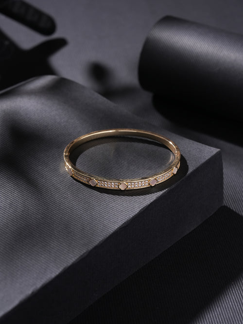 CrystalWhisper Bangle Bracelet Gold