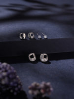 AuroraShine Ear Stud Combo Silver