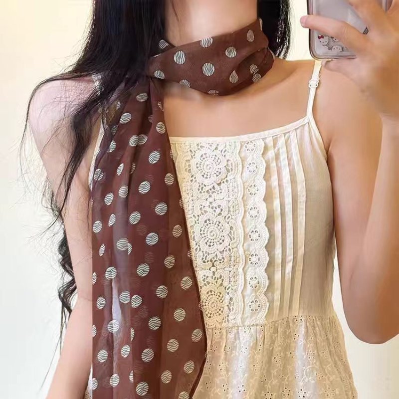 BrownFlutter Chiffon Ribbon Scarf