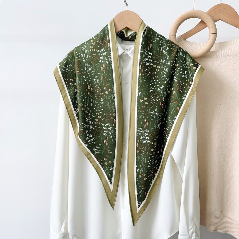 CrossKulture - TriangleBeads satin scarf styled on hanger