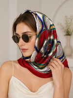 CreativeCircles Satin Twill Scarf Square Red