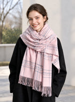 CozyPlaid Cashmere Checkered Scarf