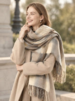 FrostWeave Cashmere Checkered Scarf