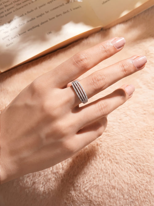 ShimmerStone Ring Silver
