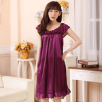 CrossKulture - SlumberRadiance Satin Nightwear Wine front model view