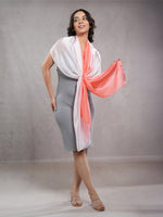 CrossKulture - BlushMist Long Satin Scarf Pink model front view