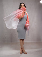CrossKulture - BlushMist Long Satin Scarf Pink side model view