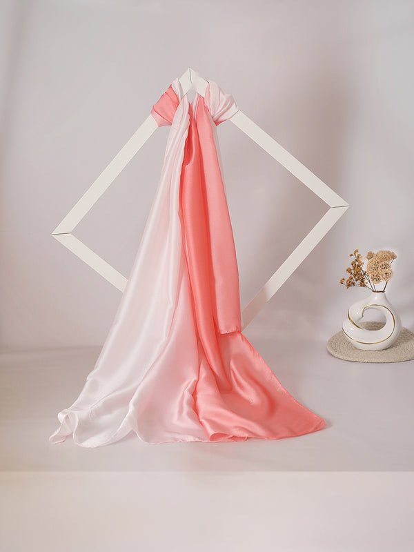CrossKulture - BlushMist Long Satin Scarf Pink fabric view