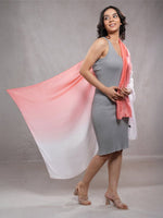 CrossKulture - BlushMist Long Satin Scarf Pink model side view