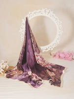 CrossKulture - UrbanSilk Long Satin Scarf Purple fabric view