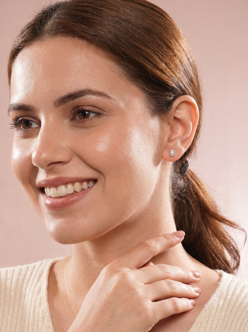 ModaMetal Ear Stud Combo Silver