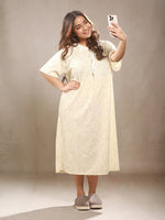 Crosskulture - PetalPause Floral Printed Night Gown Yellow front view