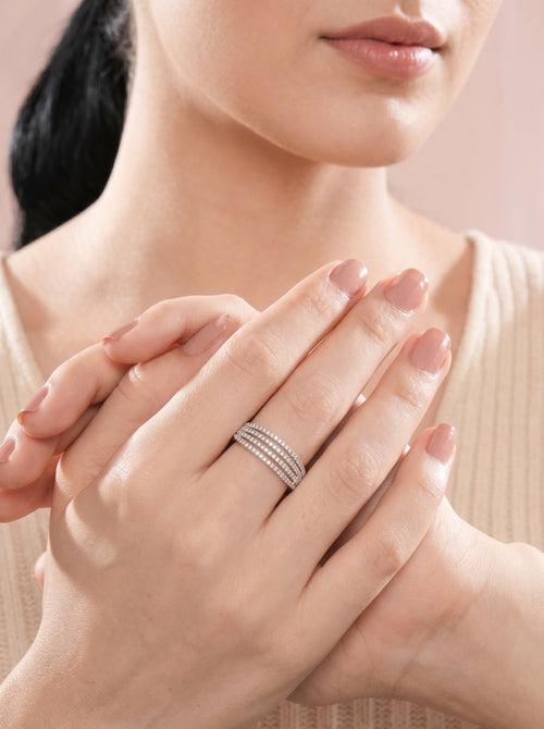 ShimmerStone Ring Silver