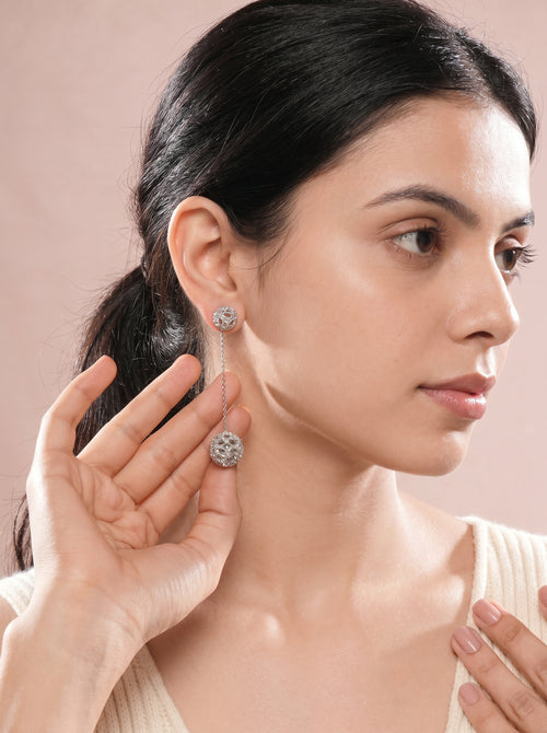 TrendAura Ear Drop Silver