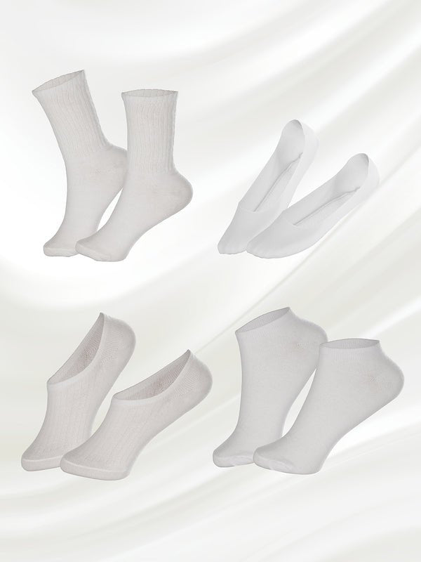 CrossKulture - MismatchedMagic-White Multi Length Combo Pack of 4 model main image