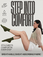 CrossKulture - SoleWrappers Brown & Offwhite Crew Socks Combo Pack of 3 model infographic image