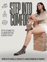 SoleBuddies Brown & Beige Crew Socks Combo Pack of 3