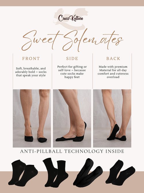 CrossKulture - MismatchedMagic-Black Multi Length Combo Pack of 4 model infographic image