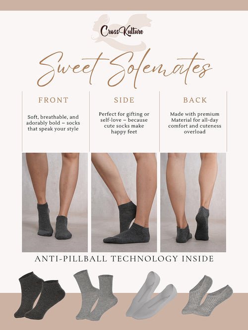 CrossKulture - MismatchedMagic-Grey Multi length Combo Pack of 4 model infographic image