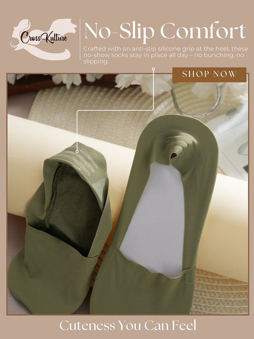 CrossKulture - NoShowOffs Liner Socks, Pack of 4 Pairs, Neutral Colours infographic image