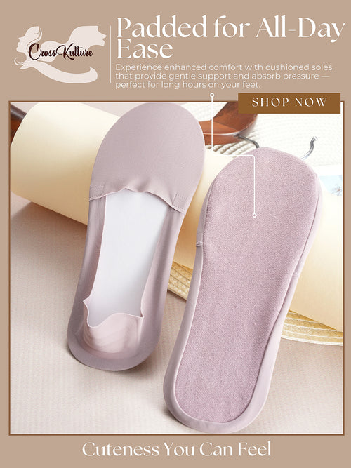 NoShowOffs Liner Socks, Pack of 4 Pairs, Neutral Colours