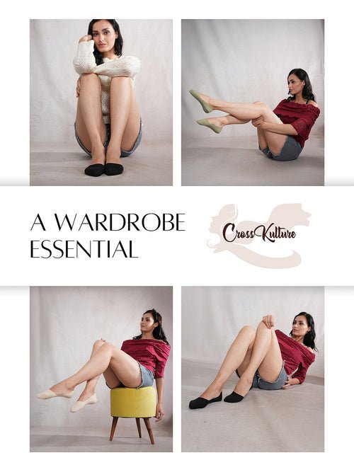 CrossKulture - NoShowOffs Liner Socks, Pack of 4 Pairs, Neutral Colours infographic image