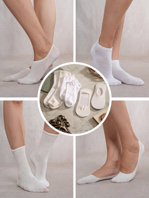 CrossKulture - Mismatched Magic-White Multi Length Combo Pack of 4 model infographic image