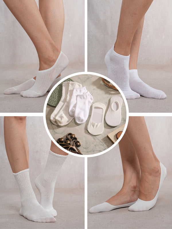 MismatchedMagic-White Multi Length Combo Pack of 4