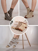 SoleBuddies Brown & Beige Crew Socks Combo Pack of 3