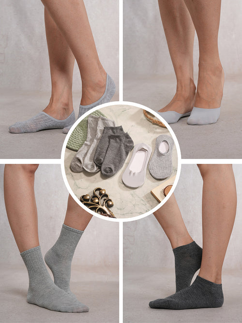 MismatchedMagic-Grey Multi length Combo Pack of 4