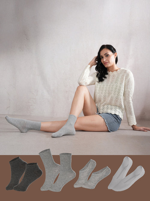 MismatchedMagic-Grey Multi length Combo Pack of 4