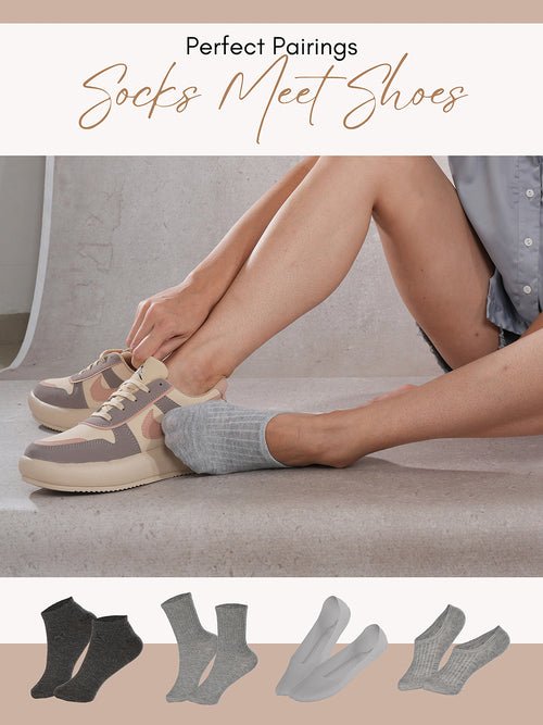 CrossKulture - MismatchedMagic-Grey Multi length Combo Pack of 4 model infographic image