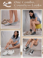 CrossKulture - MismatchedMagic-Grey Multi length Combo Pack of 4 model infographic image