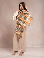 CrossKulture - WillowWeave lightweight acrylic wool scarf model front view