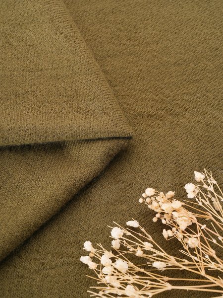 CrossKulture - ForestChill lightweight solid cashmere wool scarf fabric detailing view
