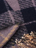 CrossKulture - FrozenHush lightweight chequered cashmere wool scarf fabric detail view