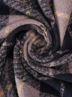 CrossKulture - FrozenHush lightweight chequered cashmere wool scarf fabric detail view