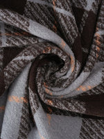 CrossKulture - AquaIcicles lightweight chequered cashmere wool scarf fabric detail view