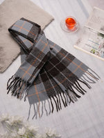 CrossKulture - AquaIcicles lightweight chequered cashmere wool scarf style view