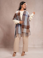 CrossKulture - FrozenWeave lightweight acrylic wool scarf model side view