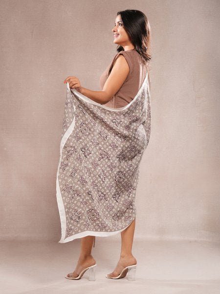 CrossKulture - TwilightZone viscose scarf model side view