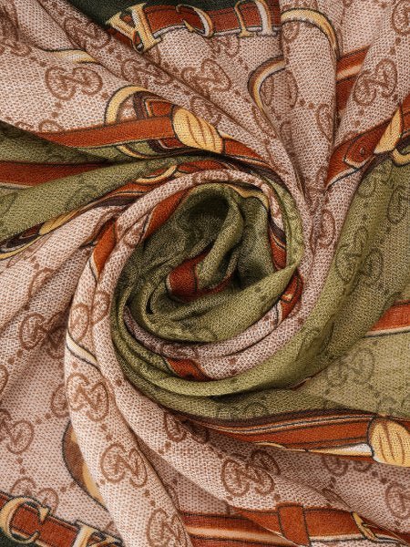 CrossKulture - LeafyStraps viscose scarf fabric detail view