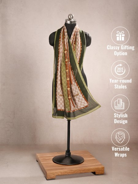 CrossKulture - LeafyStraps viscose scarf mannequin view