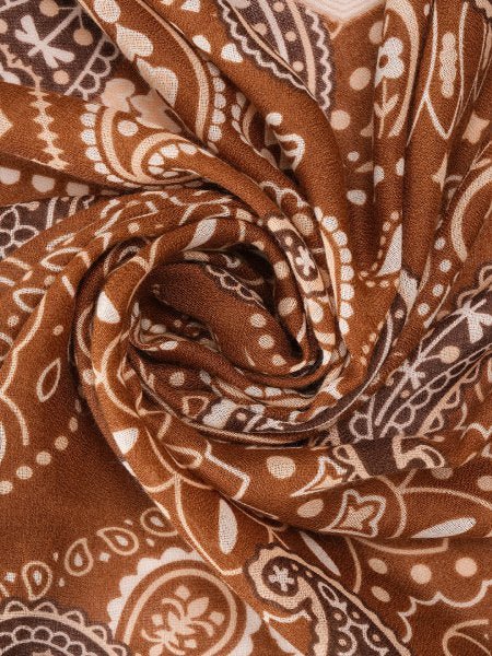 CrossKulture - BestBrownsviscose scarf fabric detail view