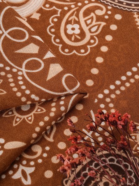 CrossKulture - BestBrowns viscose scarf fabric detail view